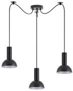 SE21-BL-4-BL3-MS3 ADEPT TUBE Black Pendant Black Metal Shade+