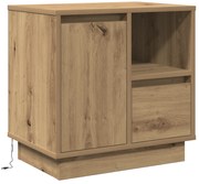 vidaXL Κομοδίνο με LED Artisan Oak 50x34,5x50 εκ.