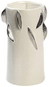 Βάζο Κεραμικό Φύλλα NIX105 16,8x16,8x28cm White-Silver Espiel Ceramic
