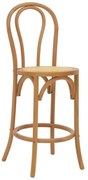 Σκαμπό μπαρ Thonet φυσικό ξύλο οξιάς-έδρα φυσικό rattan 41x50x105εκ 41x50x105 εκ.