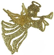 Χριστουγεννιάτικο Στολίδι Άγγελος 3D Χρυσό Glitter 11cm 30124