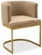 Πολυθρόνα Viv βελούδο μπεζ-χρυσό 52x56x71εκ 53x51x71 εκ.