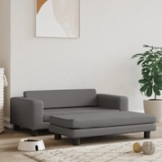 Κρεβάτι Σκύλου με Προέκταση Γκρι 100x50x30 εκ. Συνθετικό Δέρμα