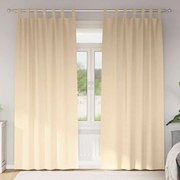 vidaXL Κουρτίνες με κουρτίνες 2 pcs Κρεμ 260 x 140 εκ. Πολυεστέρας