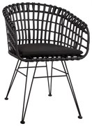 Καρέκλα - Πολυθρόνα ALLEGRA C5456.02 Μεταλλική με Wicker Μαύρο Τύπου Φωλιά 59Χ56,5Χ83Υ εκ. 59x56.5x83 εκ.