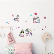 Colorful Unicorns αυτοκόλλητα τοίχου L Ango 18116