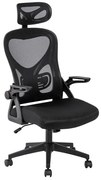 BF3050 Πολυθρόνα Γραφείου- Διευθυντή, Mesh Μαύρο, Μπράτσα up-down
