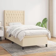 ΚΡΕΒΑΤΙ BOXSPRING ΜΕ ΣΤΡΩΜΑ ΚΡΕΜ 90X200 ΕΚ.ΥΦΑΣΜΑΤΙΝΟ 3131646