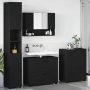 vidaXL Σετ Επίπλων Μπάνιου με συρτάρι 4 pcs Μαύρο 30 x 35 x 192 εκ.