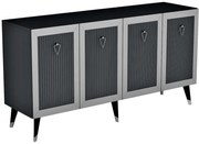 Μπουφές Bare 475OLV1734 150x40x80cm Anthracite-Silver Μοριοσανίδα, Μελαμίνη
