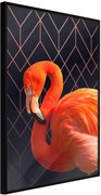 Αφίσα - Orange Flamingo - 40x60 - Μαύρο - Χωρίς πασπαρτού