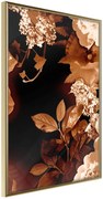 Αφίσα - Flower Decoration in Sepia - 40x60 - Χρυσό - Χωρίς πασπαρτού