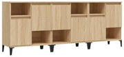 vidaXL Ντουλάπια 3 τεμ. Sonoma Δρυς 60x35x70 εκ. Επεξεργασμένο Ξύλο
