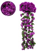 Τεχνητό Κρεμαστό Φυτό Phlox 78051 30x30x80cm Green-Violet GloboStar Polyester,Πλαστικό