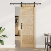 vidaXL Συρόμενη Πόρτα με Σετ Εξαρτημάτων 73.5x211 εκ. Ξύλο Πεύκης