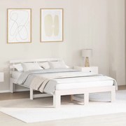 vidaXL Σκελετός Κρεβατιού Λευκό 140 x 190 cm Μασίφ ξύλο πεύκου