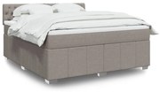 Κρεβάτι Boxspring με Στρώμα Taupe 180x200 εκ. Υφασμάτινο - Μπεζ-Γκρι