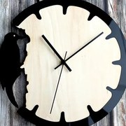 Intra απο ξύλο plywood 3mm-4mm πάχος – ξύλο στρογγυλού ρολογιού τοίχου Woodpecker 40x40 cm INTRAVECTRY-MY561113