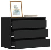 Συρταριέρα Γωνιακή Μαύρη 80x41x58 εκ. από Επεξεργασμένο Ξύλο