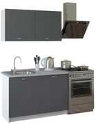 Σύνθεση κουζίνας BLAINE C2439.10 Μελαμίνη Γκρί 120x46-29,2εκ.