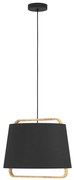 Φωτιστικό Οροφής Camaloza 390185 Φ44x150cm 1xE27 40W Black-Brown Eglo Steel,Fabric,Wood