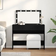 vidaXL Τραπεζάκι Μακιγιάζ με LED Μαύρης Δρυς 100x40x120 εκ