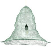 01894 GloboStar®  KENTUCKY 01894 Vintage Κρεμαστό Φωτιστικό Πλέγμα Μονόφωτο 1 x E27 IP20 Τιρκουάζ Μέταλλο - Μ60 x Π60 x Υ52cm