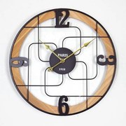 Ρολόι Τοίχου 753-10022 60x4.5x60cm Natural-Black Estheti Home Ξύλο,Μέταλλο