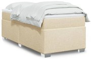 vidaXL Κρεβάτι Boxspring με Στρώμα Κρεμ 90x190 εκ.Υφασμάτινο