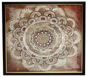 Κάδρο Μοτίβο RAM220 Κόκκινο 92x92cm Espiel Τετράγωνοι Ξύλο