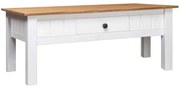 vidaXL Τραπεζάκι Σαλονιού Λευκό 100x60x45 εκ. Μασίφ Πεύκο Σειρά Panama