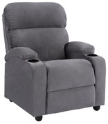 Πολυθρόνα C0122.10 Γκρί Βελούδο με Μηχανισμό Relax 80x92x102Υ εκ. 80x92x102 εκ.