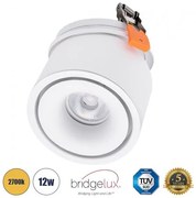 Χωνευτό Σποτ Downlight LED TrimLess Φ10cm 12W Λευκό-Θερμό 2700K OMEGA-R 60295 Globostar 60295 Λευκό