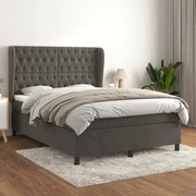 ΚΡΕΒΑΤΙ BOXSPRING ΜΕ ΣΤΡΩΜΑ ΣΚΟΥΡΟ ΓΚΡΙ 140X200 ΕΚ. ΒΕΛΟΥΔΙΝΟ 3129394