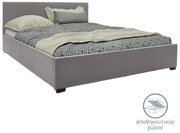 Κρεβάτι Norse pakoworld pu γκρι ματ με αποθηκευτικό χώρο 160x200εκ