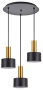 Φωτιστικό Οροφής Adept Tube 77-8635 35x35x300cm 3xE27 60W Black-Gold Homelighting