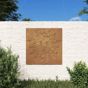 vidaXL Διακοσμητικό Κήπου Επιτοίχιο Σχ. Ήλιος 55x55 εκ. Ατσάλι Corten