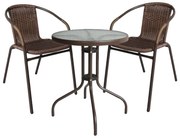 Σετ Τραπεζαρία Κήπου ArteLibre EARTH Μέταλλο Καφέ Με 2 Πολυθρόνες