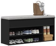 Πάγκος παπουτσιών vidaXL Μαύρο 102x30,5x45 cm Κατασκευασμένο ξύλο
