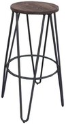 Σκαμπώ Arco Wood Bar Μαύρο Dark Oak D. 33 H.76cm