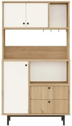Ντουλάπι Κουζίνας 956LCS3560 88x35,5x161,2cm Oak-White Μοριοσανίδα, Μέταλλο