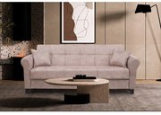 AZUR LIGHT BROWN ΥΦΑΣΜΑ 3ΘΕΣΙΟΣ ΚΑΝΑΠΕΣ/ΚΡΕΒΑΤΙ ΜΕ ΑΠΟΘ.ΧΩΡΟ 210X80εκ.
