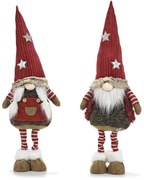 Χριστουγεννιάτικο Γκνόμο Όρθιο Βελούδινο Κόκκινο 55cm Σε 2 Σχέδια