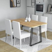 Τραπέζι Gable Megapap χρώμα φυσικό οξιάς - ανθρακί 140x80x76εκ.