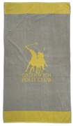 Πετσέτα Θαλάσσης 3889 Grey-Yellow Greenwich Polo Club Θαλάσσης 90x170cm 100% Βαμβάκι