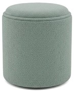 Σκαμπό-μπαούλο Batur Mπουκλέ ύφασμα σε Xακί απόχρωση Φ34x38εκ. 34x34x38 εκ.