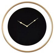 Ρολόι Τοίχου Erebus 019913 Φ60x5cm Black-Gold Μέταλλο,Γυαλί