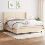 ΚΡΕΒΑΤΙ BOXSPRING ΜΕ ΣΤΡΩΜΑ ΚΡΕΜ 160X200 ΕΚ. ΥΦΑΣΜΑΤΙΝΟ 3127898