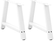vidaXL Πόδια Τραπεζιού Σαλονιού Σχήματος Α 2 τεμ. Λευκά 60x(42-43) εκ. Ατσάλι