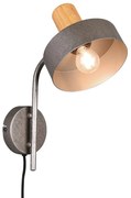 Φωτιστικό Τοίχου - Απλίκα Gaya 209500167 1xE14 10W 15x32cm Antique Trio Lighting Μέταλλο,Ξύλο